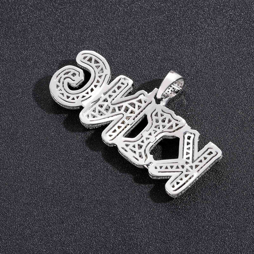 Hip-Hop Custom Spliced Christmas Letter Pendant — Two-Tone Zircon DIY English Initials — Personalized Customization