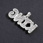 Hip-Hop Custom Spliced Christmas Letter Pendant — Two-Tone Zircon DIY English Initials — Personalized Customization