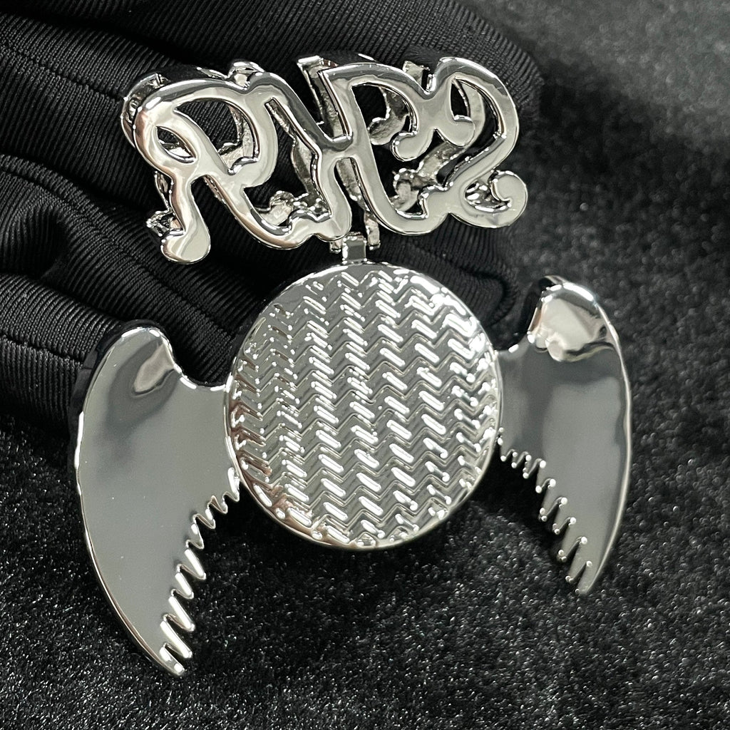 Moissanite SKR HipHop can be Customized Photo Wings Round Pendant