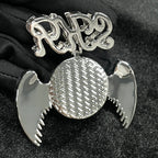 Moissanite SKR HipHop can be Customized Photo Wings Round Pendant