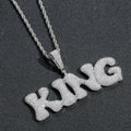 Hip-Hop Micro-Pave Zircon Bone-Style Interlocking Letter Pendant