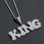 Hip-Hop Micro-Pave Zircon Bone-Style Interlocking Letter Pendant
