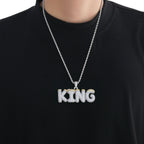 Hip-Hop Custom Spliced Christmas Letter Pendant — Two-Tone Zircon DIY English Initials — Personalized Customization