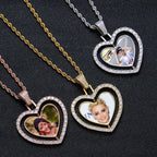 DIY Heart-Shaped Rotatable Double-Sided Photo Frame Pendant