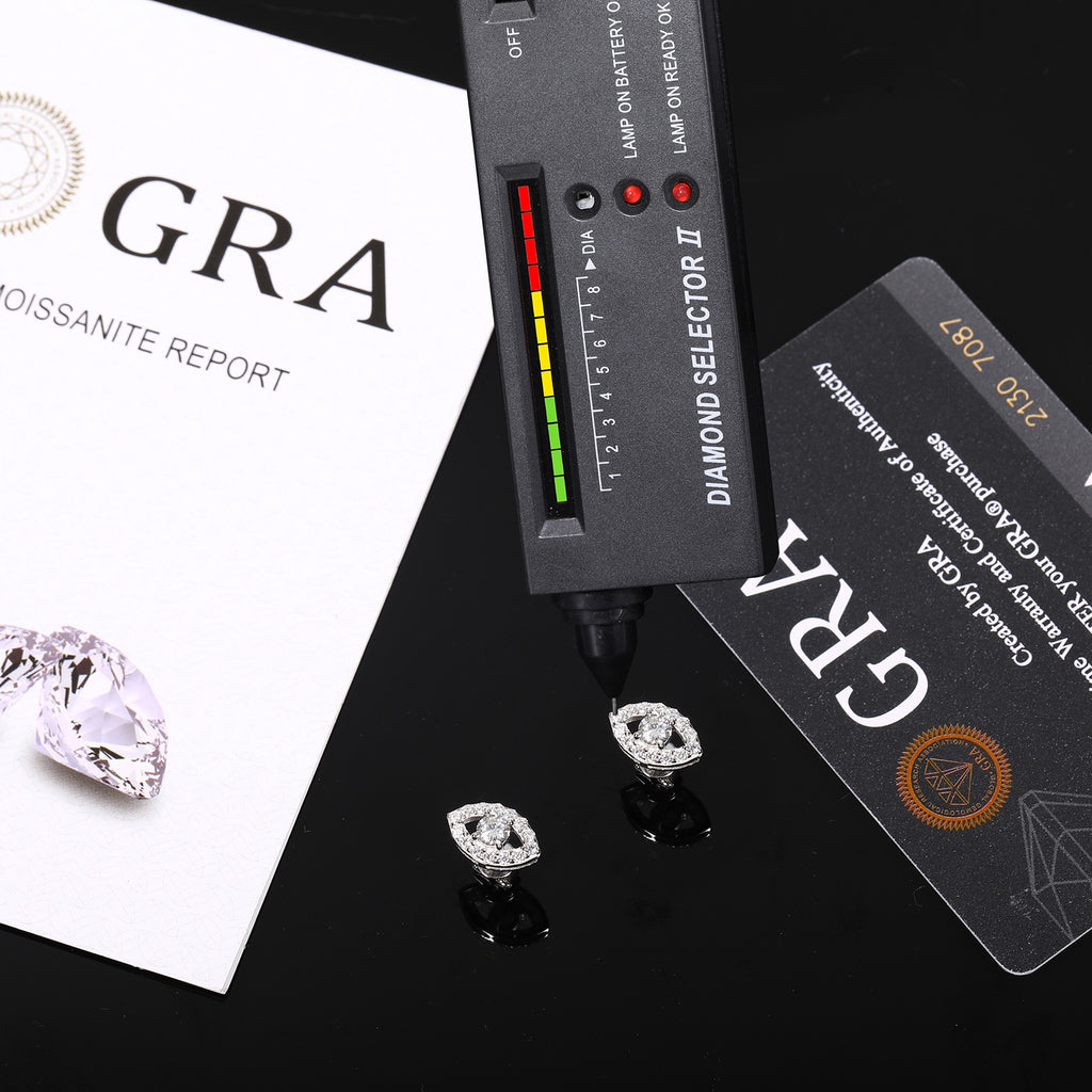 S925 Sterling Silver Skull Stud Earrings with D-Color Moissanite – Stylish and Unique