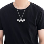 Hip-Hop Hollow Cube Letter Dice Modular Pendant — Custom Zircon-Inlaid, Personalized DIY Style