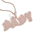 Hip-Hop Style Spliced Cursive Letter Pendant with Square Zircon — Creative DIY