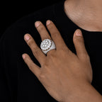 Hip-hop style men's moissanite ring—fully paved with stones, versatile and trendy.