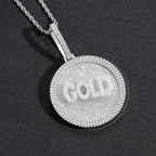 Hip-Hop DIY Letter Disc Necklace — Copper with Zircon Inlay, Rotating & Interlocking Custom Number Pendant