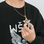 Hip-Hop Star-Shaped Photo Frame Pendant — Personalized DIY Hip-Hop Style Creative Photo Jewelry