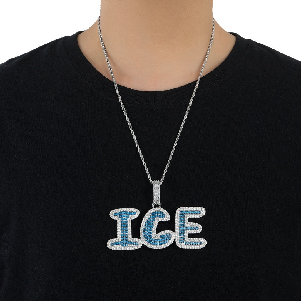 Hip-Hop Bold-Font Cubic Zirconia Custom Pendant — Letters & Numbers (Colorful) — DIY