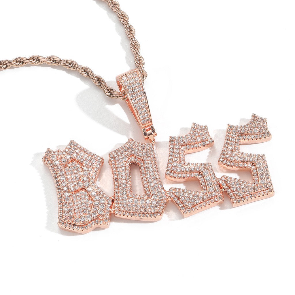 Hip-Hop Irregular Spliced Cursive Letter Pendant — Creative DIY