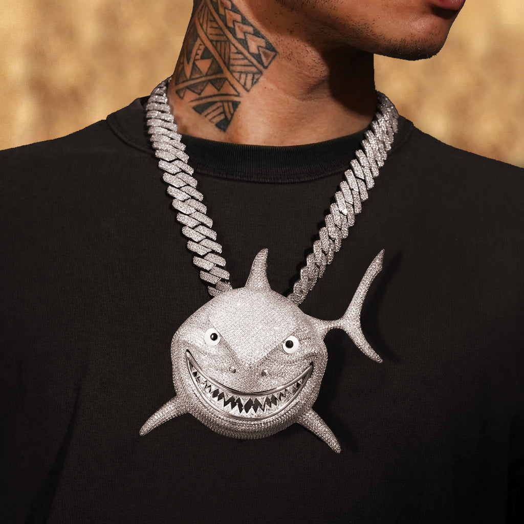Hip Hop | EX Size Iced Out "Shark Attack" Pendant